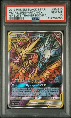 2019 POKEMON SM BLACK STAR PROMO FULL ART/MOLTRES & ZAPDOS & ARTICUNO GX PSA 10 - Image 1