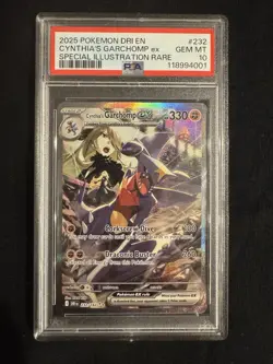 2025 Pokemon DRI EN-Destined Rivals #232 Cynthia’s Garchomp PSA 10 Gem Mint SIR - Image 1