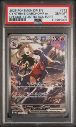 2025 Pokemon DRI EN-Destined Rivals #232 Cynthia’s Garchomp PSA 10 Gem Mint SIR - Image 2