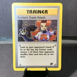 Pokemon TCG Rocket's Sneak Attack Team Rocket 72/82 Regular Rare 2000 LP - Image 1