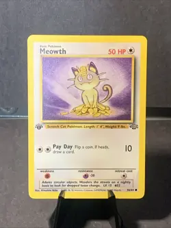 Pokemon TCG Meowth 56/64 Jungle Set Unlimited Regular 1st Edition 1999 WOTC VTG - Image 1