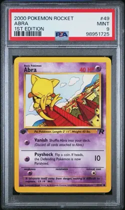 2000 POKEMON ROCKET ABRA 1ST EDITION PSA #49 MINT 9 VINTAGE ! - Image 1