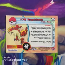 Rapidash #78 - Pokemon Topps Chrome TV Animation Edition Spectra Chrome - Image 5