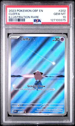 2023 POKEMON OBF EN-OBSIDIAN FLAMES ILLUSTRATION RARE #202 CLEFFA PSA 10 - Image 1