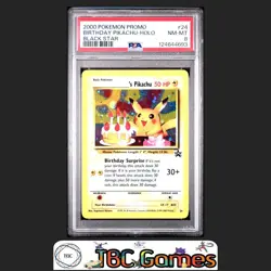 Birthday Pikachu Holo WotC Black Star Promo #24 PSA 8 - Image 1