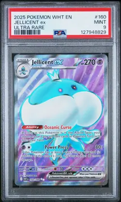 2025 Pokemon SV WHT EN-White Flare #160 JELLICENT ex ULTRA RARE PSA 9 - Image 1
