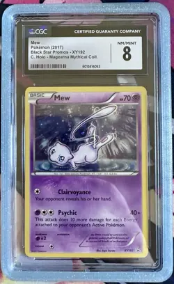 2017 Pokemon XY Mew Holo XY192 Black Star Promo CGC Graded 8 - Image 1