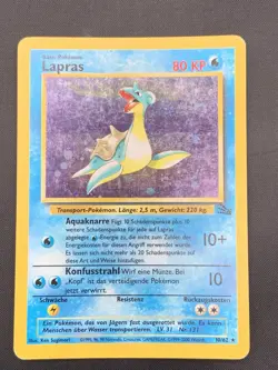Lapras 10/62 Fossil Holo Rare- Vintage WOTC Pokemon Card - LANGUAGE IS IN GERMAN - Image 1