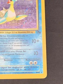 Lapras 10/62 Fossil Holo Rare- Vintage WOTC Pokemon Card - LANGUAGE IS IN GERMAN - Image 5