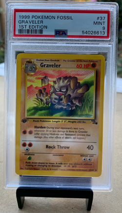 Pokemon Card Game FOSSIL GRAVELER 1st Edition 37/62 PSA 9 - Image 2