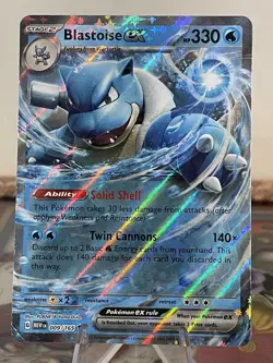 Blastoise ex 009/165 Pokemon 151 Holo Double Rare Trading Card Near Mint - Image 5