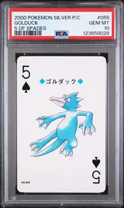 PSA 10 GEM MINT 2000 POKEMON SILVER VERSION PLAYING CARDS #055 GOLDUCK - Image 1