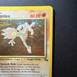 Pokemon TCG Hitmonlee Fossil Holo Card 7/62 Unlimited Rare, LP Condition - Image 4