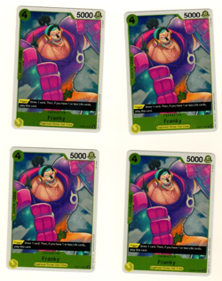 Set Of 4 Franky OP07-107 R Foil 500 Years In The Future One Piece Trading Card - Image 1