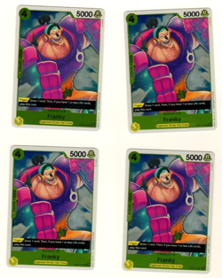 Set Of 4 Franky OP07-107 R Foil 500 Years In The Future One Piece Trading Card - Image 3
