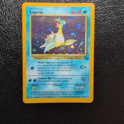 1999 Pokemon TCG Lapras Fossil Holo Unlimited Rare Card 10/62 MP - Image 1