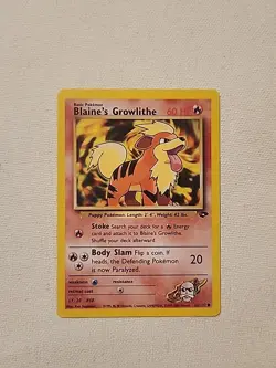 Pokemon Blaine's Growlithe Gym Challenge 62/132 Regular Common NM - Image 1