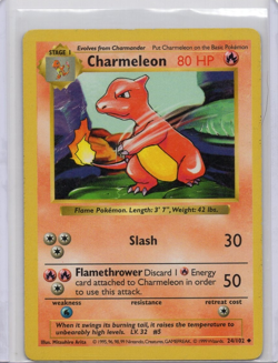 Charmeleon 24/102 Base Set Shadowless Pokemon TCG Vintage WOTC MP - Image 1