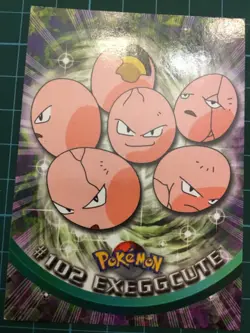 2000 Topps Pokemon #102 Exeggcute TV Animation Series 2 Blue Logo non-holo - Image 1