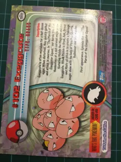 2000 Topps Pokemon #102 Exeggcute TV Animation Series 2 Blue Logo non-holo - Image 2