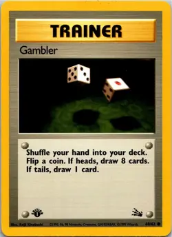 Pokemon Gambler Common Fossil 60/62 NM 1st Edition - Image 1
