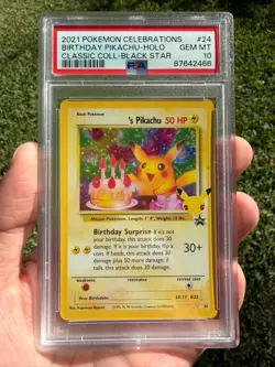 2021 Pokemon Celebrations Birthday Pikachu Classic PSA 10 GEM MINT Holo (3) - Image 1