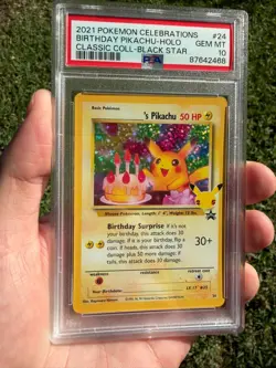 2021 Pokemon Celebrations Birthday Pikachu Classic PSA 10 GEM MINT Holo (3) - Image 2
