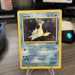 Pokemon 1999 Lapras 10/62 Fossil Holo LP/MP - Image 1