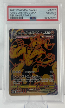 URSHIFU VMAX TG29 Pokemon Card Brilliant Stars PSA 10 - Image 1