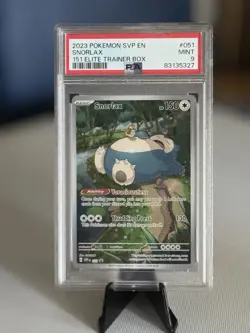 Pokemon TCG Snorlax Scarlet & Violet 151 ETB Promo Card #051 PSA 9 Mint - Image 1