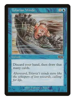 Tolarian Winds MTG Urza's Saga Common LP Lightly Played Single Card - Image 1
