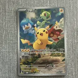 Pokemon TCG Paldea Evolved Pikachu SVP 27 Black Star Promo Card - Image 1