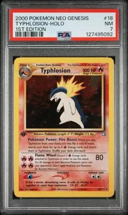 TYPHLOSION Neo Genesis 1st Edition Holo #18 PSA 7 Vintage Pokemon JUST GRADED - Image 1