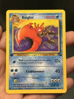 Pokemon TCG Kingler 38/62 Fossil 1999 1st Edition Uncommon- LP - Image 1