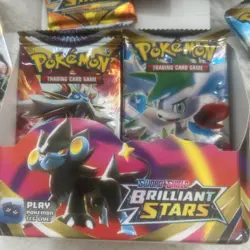 Pokemon TCG: Sword & Shield - Brilliant Stars Booster 5 Packs Total - Image 1