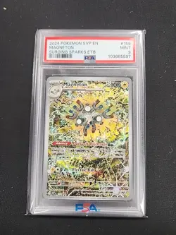 2024 Pokemon Surging Sparks ETB Promo Magneton 159 PSA 9 - Image 1