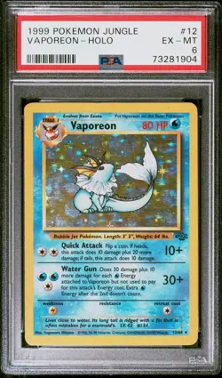 1999 POKEMON JUNGLE #12 VAPOREON-HOLO PSA 6 - Image 1