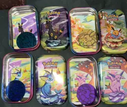Pokemon TCG Prismatic Evolutions Mini Tin Full 8-Tin Set - Image 2