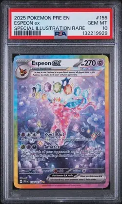 PSA 10 POKEMON EN PRISMATIC EVOLUTIONS #155 ESPEON ex SPECIAL ILLUSTRATION SIR - Image 1