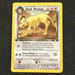Dark Persian 42/82 Team Rocket Regular 1st Edition Very Nice Card Never Played - Image 1
