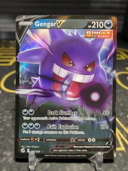 Pokemon Gengar v Fusion Strike Holo Ultra Rare Card 156/264 - Image 2
