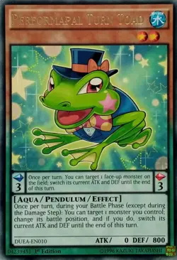 DUEA-EN010 PERFORMAPAL TURN TOAD RARE 1ST EDITION YuGiOh CARD - Image 1