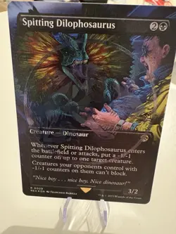 Magic The Gathering Jurassic World Spitting Dilophosaurus Stamped Logo Card - Image 1