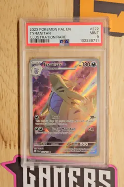2023 POKEMON PAL EN-PALDEA EVOLVED 222/193 TYRANITAR ILLUSTRATION RARE- PSA 9 - Image 1