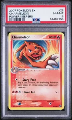 2007 Pokemon EX Power Keepers - CHARMELEON #28 PSA 8 - Image 1