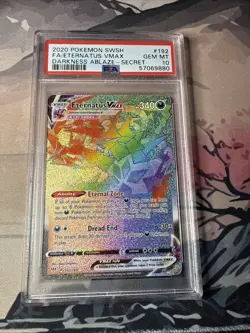 Pokemon TCG Eternatus VMAX Darkness Ablaze 192/189 Rainbow Secret Rare PSA 10 - Image 1