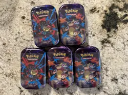 Pokemon Sealed Mega Evolution Mega Heroes Mini Tins Full Art Set Of 5 Tins. - Image 1