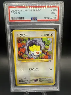 PSA 9 MINT Pokemon TCG Togepi Japanese Neo No. 175 - Image 1