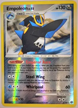 Pokemon TCG - Empoleon 2/100 - Diamond & Pearl - Reverse Holo - 2008 - HP - Image 1