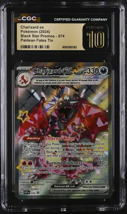 CHARIZARD EX Scarlet & Violet Paldean Fates Promo #074 CGC Pristine 10 Pokemon - Image 1